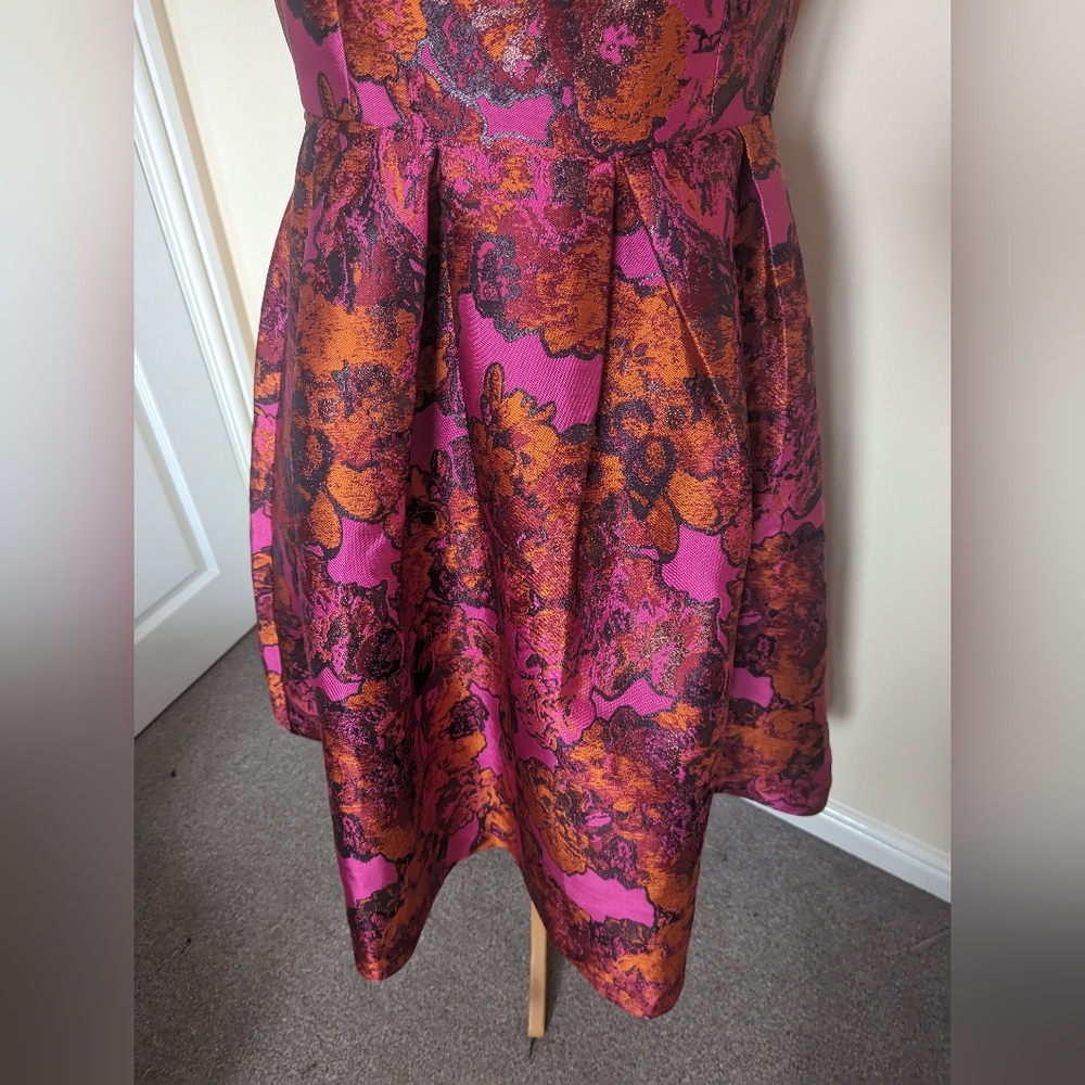 ASOS Bardot off the shoulder collar occasion midi dress size 16 stiff zip - Picture 5 of 6